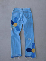 Material flower denims