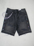 Washed black jewel jhorts