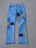 Material flower denims