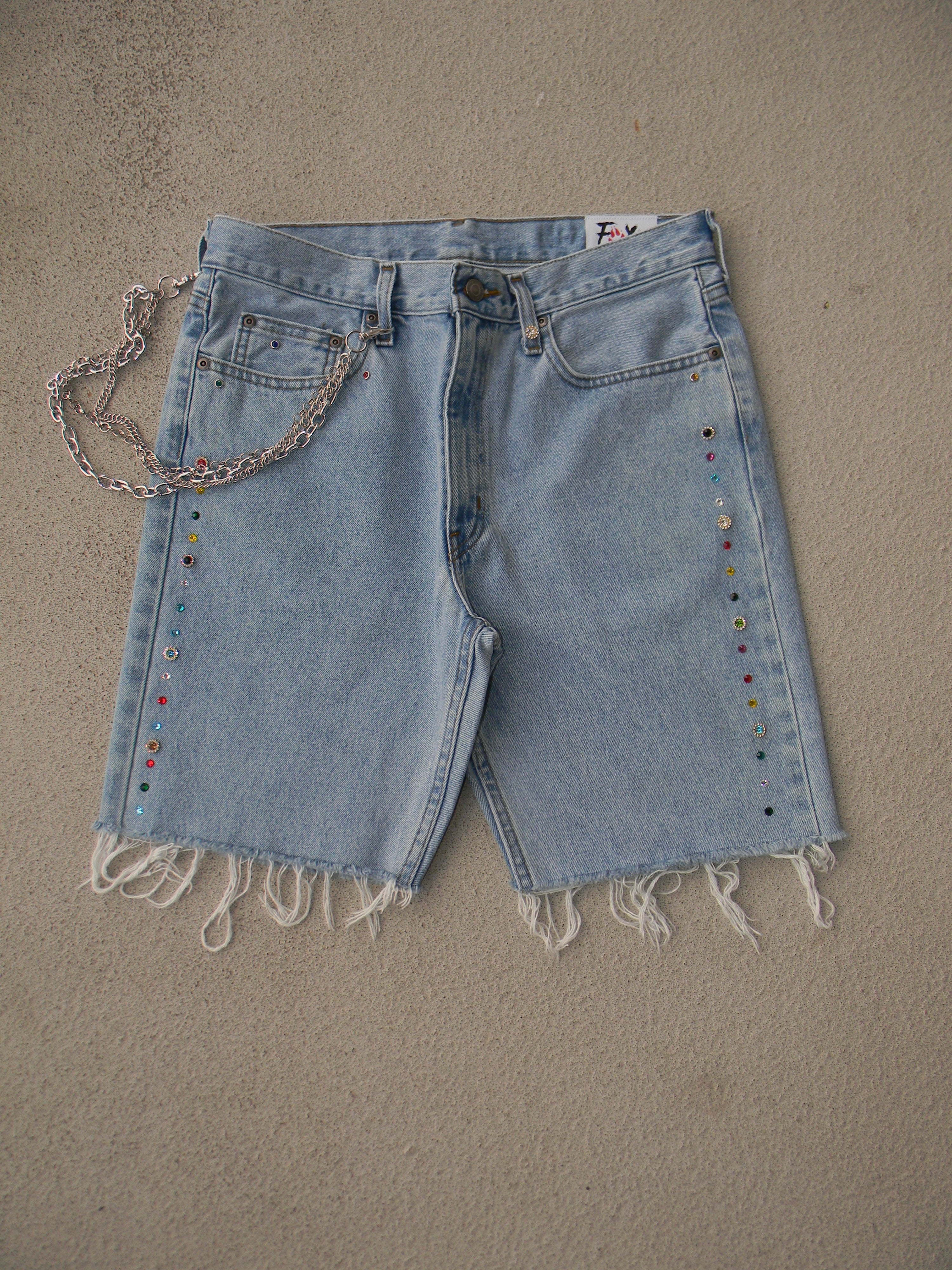 Light washed jewel jhorts – killbyfoxx