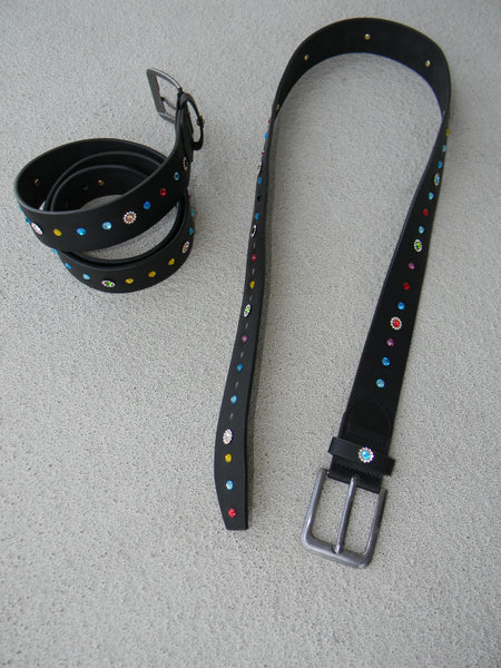 Multi color flower jewel belt