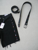 Black multi color jewel jhorts