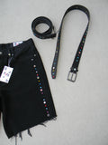 Black multi color jewel jhorts