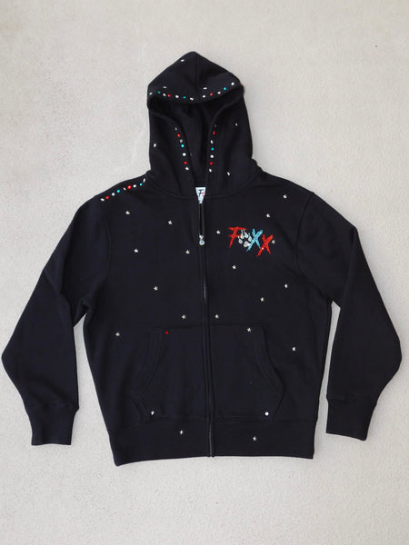 Black star spangle jewel hoodie