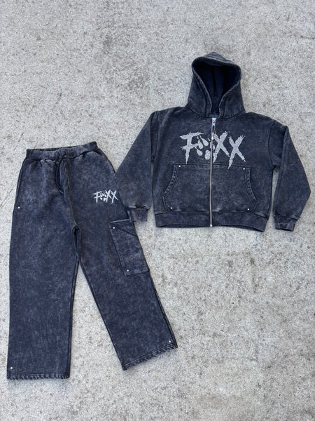 Wide bottom jewel foxx sweat suit